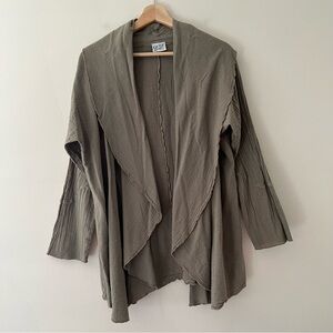 Oh My Gauze Jacket Tahoe Cotton Gauze Taupe Size Medium Lagenlook Relaxed